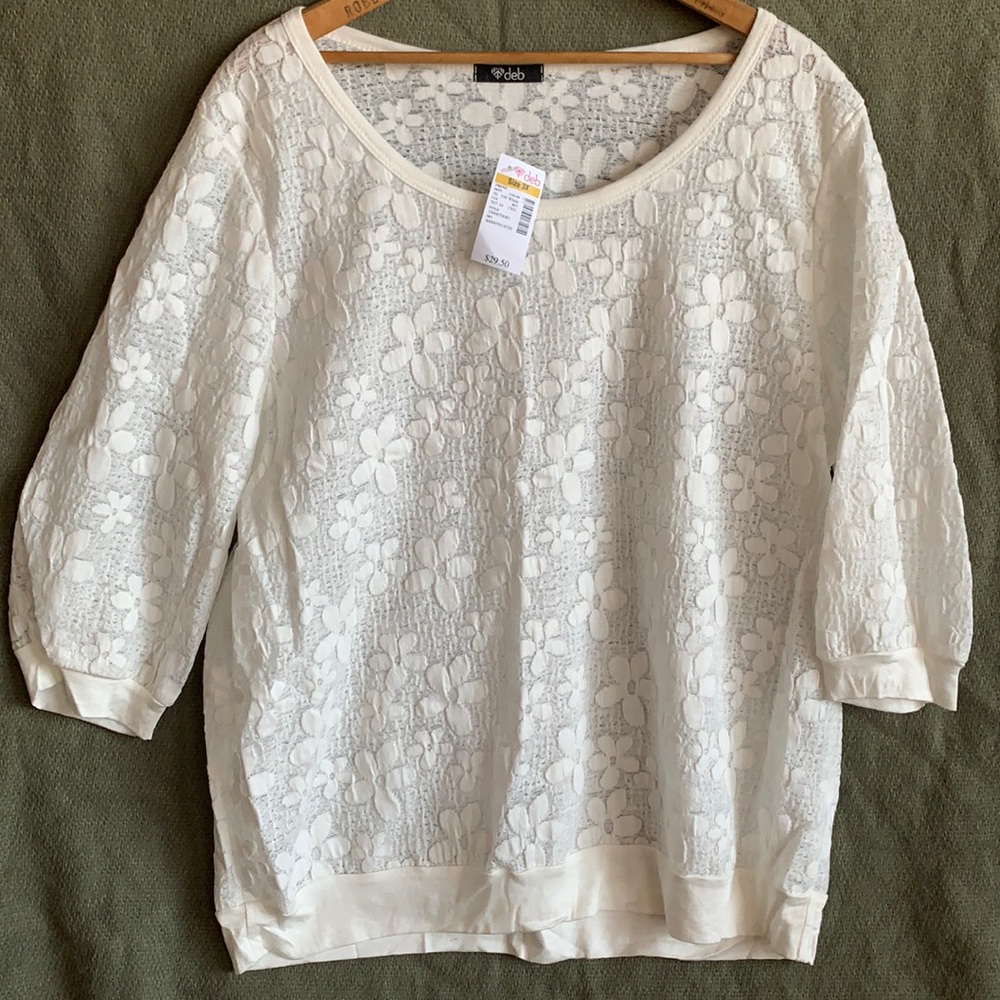 Deb Flower Power boho Lace look Top
